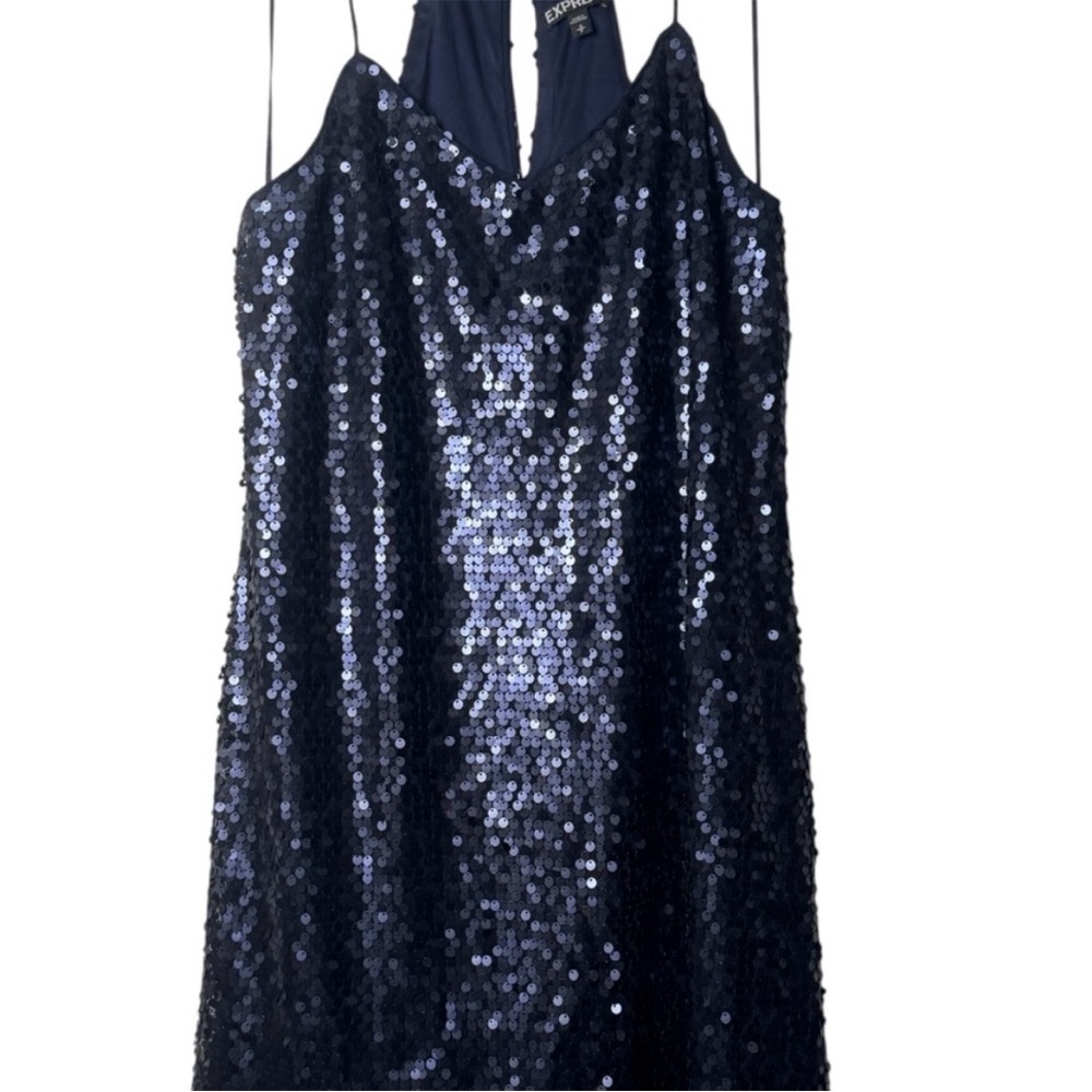 Express Navy Sequin Dress